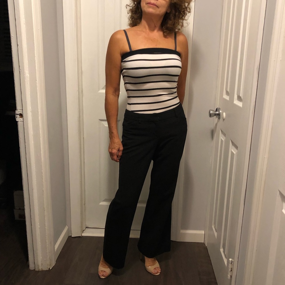 Tube top white with black strips